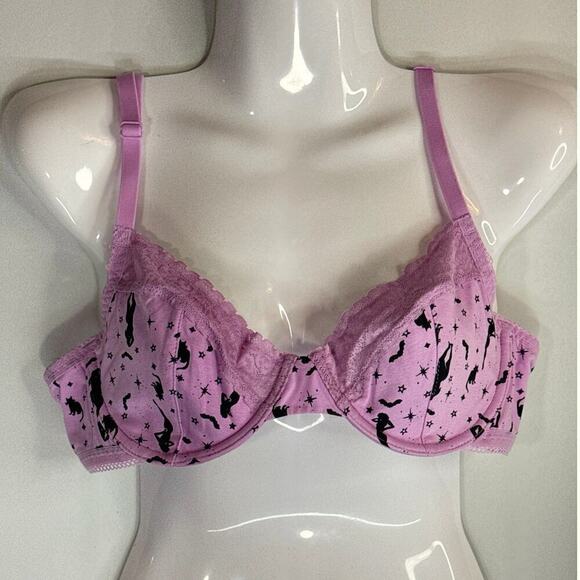 Savage Fenty Underwired Unlined Bra in Bubble Pink Starry Pin Up 38B NWT - Picture 1 of 6